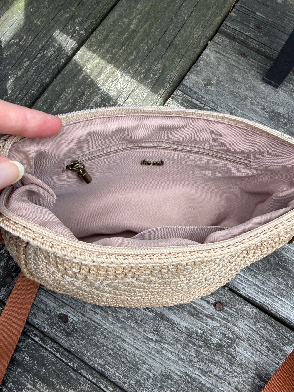 The Sak Cream Crochet Crossbody with Tan Strap - Picture 5 of 8